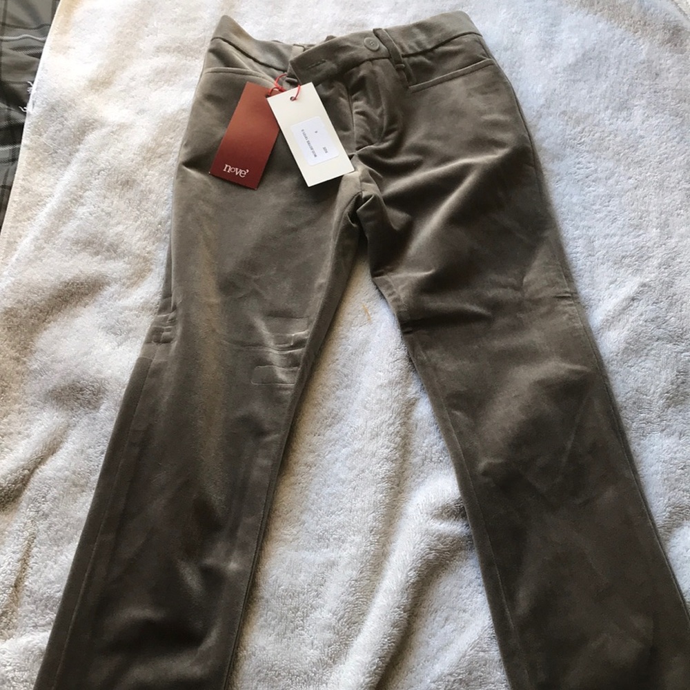 Boys velour grey dressy pants, size 6 slim, NWT